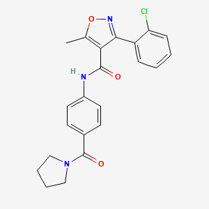 3-(2-CHLOROPHENYL)-5-METHYL-N-[4-(PYRROLIDINE-1-CARBONYL)PHENYL]-12-OXAZOLE-4-CARBOXAMIDE