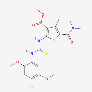 molecular formula C19H22ClN3O5S2 B4803584 methyl 2-({[(4-chloro-2,5-dimethoxyphenyl)amino]carbonothioyl}amino)-5-[(dimethylamino)carbonyl]-4-methyl-3-thiophenecarboxylate 