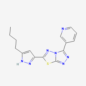 molecular formula C15H15N7S B4803596 6-(5-butyl-1H-pyrazol-3-yl)-3-(3-pyridinyl)[1,2,4]triazolo[3,4-b][1,3,4]thiadiazole 