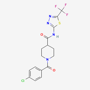 1-(4-chlorobenzoyl)-N-[5-(trifluoromethyl)-1,3,4-thiadiazol-2-yl]-4-piperidinecarboxamide