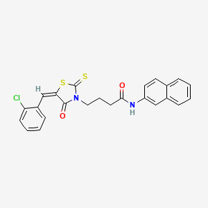 molecular formula C24H19ClN2O2S2 B4803608 4-[5-(2-chlorobenzylidene)-4-oxo-2-thioxo-1,3-thiazolidin-3-yl]-N-2-naphthylbutanamide 