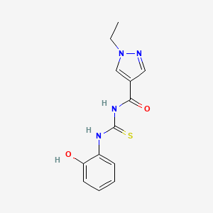 1-ethyl-N-{[(2-hydroxyphenyl)amino]carbonothioyl}-1H-pyrazole-4-carboxamide