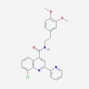 molecular formula C25H22ClN3O3 B4803628 8-chloro-N-[2-(3,4-dimethoxyphenyl)ethyl]-2-(2-pyridinyl)-4-quinolinecarboxamide 