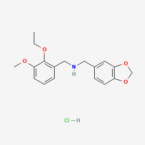 molecular formula C18H22ClNO4 B4803665 (1,3-benzodioxol-5-ylmethyl)(2-ethoxy-3-methoxybenzyl)amine hydrochloride 