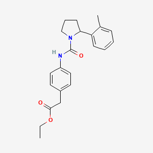 molecular formula C22H26N2O3 B4803725 ethyl [4-({[2-(2-methylphenyl)-1-pyrrolidinyl]carbonyl}amino)phenyl]acetate 