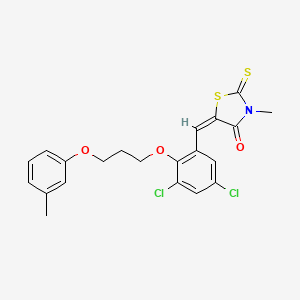 (5E)-5-{3,5-dichloro-2-[3-(3-methylphenoxy)propoxy]benzylidene}-3-methyl-2-thioxo-1,3-thiazolidin-4-one