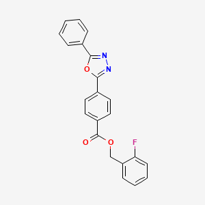 2-fluorobenzyl 4-(5-phenyl-1,3,4-oxadiazol-2-yl)benzoate