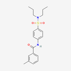 molecular formula C20H26N2O3S B4803757 N-[4-(dipropylsulfamoyl)phenyl]-3-methylbenzamide 