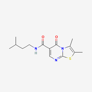 molecular formula C14H19N3O2S B4803863 2,3-dimethyl-N-(3-methylbutyl)-5-oxo-5H-[1,3]thiazolo[3,2-a]pyrimidine-6-carboxamide 