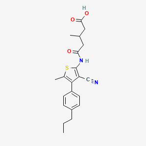 molecular formula C21H24N2O3S B4803867 5-{[3-cyano-5-methyl-4-(4-propylphenyl)-2-thienyl]amino}-3-methyl-5-oxopentanoic acid 