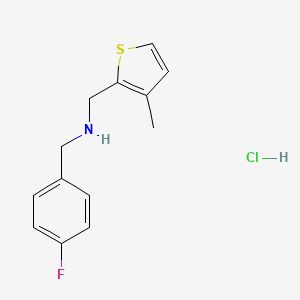 1-(4-fluorophenyl)-N-[(3-methylthiophen-2-yl)methyl]methanamine;hydrochloride