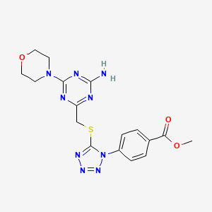 molecular formula C17H19N9O3S B4803914 METHYL 4-[5-({[4-AMINO-6-(MORPHOLIN-4-YL)-1,3,5-TRIAZIN-2-YL]METHYL}SULFANYL)-1H-1,2,3,4-TETRAZOL-1-YL]BENZOATE 