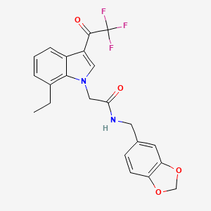 N-[(2H-1,3-BENZODIOXOL-5-YL)METHYL]-2-[7-ETHYL-3-(2,2,2-TRIFLUOROACETYL)-1H-INDOL-1-YL]ACETAMIDE