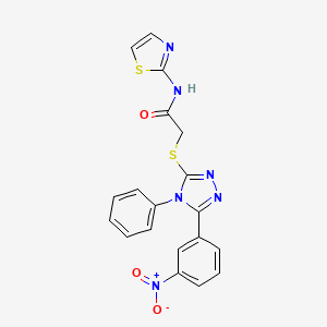 2-{[5-(3-nitrophenyl)-4-phenyl-4H-1,2,4-triazol-3-yl]sulfanyl}-N-(1,3-thiazol-2-yl)acetamide