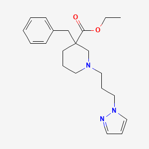 molecular formula C21H29N3O2 B4804009 ethyl 3-benzyl-1-[3-(1H-pyrazol-1-yl)propyl]-3-piperidinecarboxylate 