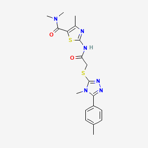 N,N,4-trimethyl-2-[({[4-methyl-5-(4-methylphenyl)-4H-1,2,4-triazol-3-yl]sulfanyl}acetyl)amino]-1,3-thiazole-5-carboxamide