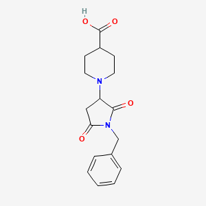 molecular formula C17H20N2O4 B4804037 1-(1-Benzyl-2,5-dioxopyrrolidin-3-yl)piperidine-4-carboxylic acid 