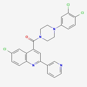 molecular formula C25H19Cl3N4O B4804061 6-chloro-4-{[4-(3,4-dichlorophenyl)-1-piperazinyl]carbonyl}-2-(3-pyridinyl)quinoline 