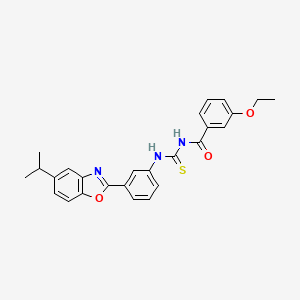 molecular formula C26H25N3O3S B4804064 3-ethoxy-N-({3-[5-(propan-2-yl)-1,3-benzoxazol-2-yl]phenyl}carbamothioyl)benzamide 