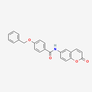 molecular formula C23H17NO4 B4804078 4-(benzyloxy)-N-(2-oxo-2H-chromen-6-yl)benzamide 