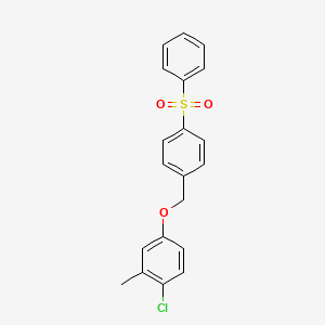 molecular formula C20H17ClO3S B4804088 1-chloro-2-methyl-4-{[4-(phenylsulfonyl)benzyl]oxy}benzene 