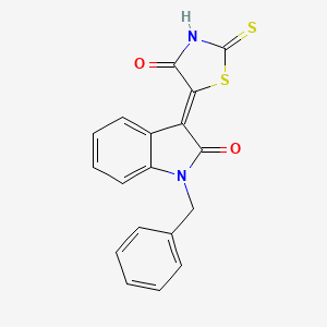 molecular formula C18H12N2O2S2 B4804102 1-benzyl-3-(4-oxo-2-thioxo-1,3-thiazolidin-5-ylidene)-1,3-dihydro-2H-indol-2-one 