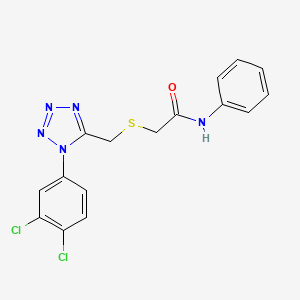 molecular formula C16H13Cl2N5OS B4804108 2-({[1-(3,4-dichlorophenyl)-1H-tetrazol-5-yl]methyl}sulfanyl)-N-phenylacetamide 