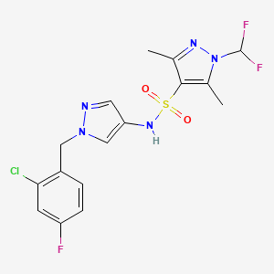 N~4~-[1-(2-CHLORO-4-FLUOROBENZYL)-1H-PYRAZOL-4-YL]-1-(DIFLUOROMETHYL)-3,5-DIMETHYL-1H-PYRAZOLE-4-SULFONAMIDE