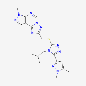 2-({[5-(1,5-DIMETHYL-1H-PYRAZOL-3-YL)-4-ISOBUTYL-4H-1,2,4-TRIAZOL-3-YL]SULFANYL}METHYL)-7-METHYL-7H-PYRAZOLO[4,3-E][1,2,4]TRIAZOLO[1,5-C]PYRIMIDINE