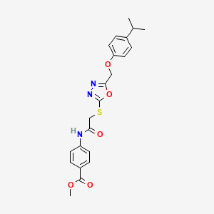 Methyl 4-({[(5-{[4-(propan-2-yl)phenoxy]methyl}-1,3,4-oxadiazol-2-yl)sulfanyl]acetyl}amino)benzoate