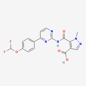 molecular formula C17H13F2N5O4 B4804181 5-[({4-[4-(difluoromethoxy)phenyl]-2-pyrimidinyl}amino)carbonyl]-1-methyl-1H-pyrazole-4-carboxylic acid 