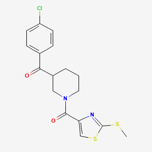 molecular formula C17H17ClN2O2S2 B4804198 (4-chlorophenyl)(1-{[2-(methylthio)-1,3-thiazol-4-yl]carbonyl}-3-piperidinyl)methanone 