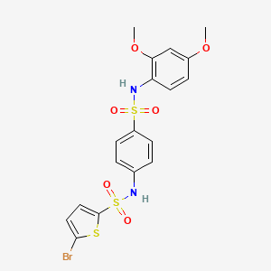 molecular formula C18H17BrN2O6S3 B4804223 5-bromo-N-(4-{[(2,4-dimethoxyphenyl)amino]sulfonyl}phenyl)-2-thiophenesulfonamide 