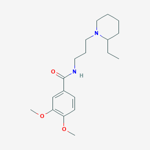 N-[3-(2-ethyl-1-piperidinyl)propyl]-3,4-dimethoxybenzamide