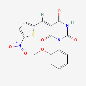 1-(2-methoxyphenyl)-5-[(5-nitro-2-thienyl)methylene]-2,4,6(1H,3H,5H)-pyrimidinetrione