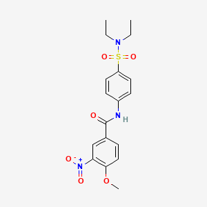 molecular formula C18H21N3O6S B4804350 N-[4-(diethylsulfamoyl)phenyl]-4-methoxy-3-nitrobenzamide 