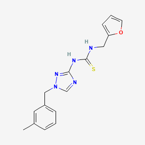 molecular formula C16H17N5OS B4804356 N-(2-furylmethyl)-N'-[1-(3-methylbenzyl)-1H-1,2,4-triazol-3-yl]thiourea 