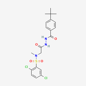 molecular formula C20H23Cl2N3O4S B4804366 N-{2-[2-(4-tert-butylbenzoyl)hydrazino]-2-oxoethyl}-2,5-dichloro-N-methylbenzenesulfonamide 