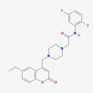 molecular formula C24H25F2N3O3 B4804375 N-(2,5-difluorophenyl)-2-{4-[(6-ethyl-2-oxo-2H-chromen-4-yl)methyl]piperazin-1-yl}acetamide 