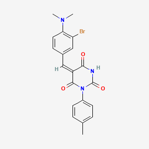 molecular formula C20H18BrN3O3 B4804388 (5E)-5-[3-bromo-4-(dimethylamino)benzylidene]-1-(4-methylphenyl)pyrimidine-2,4,6(1H,3H,5H)-trione 