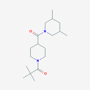 1-[4-(3,5-dimethylpiperidine-1-carbonyl)piperidin-1-yl]-2,2-dimethylpropan-1-one