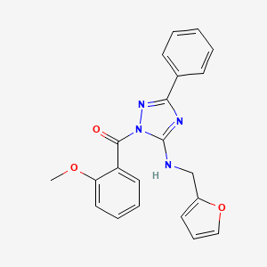 molecular formula C21H18N4O3 B4804411 N-(2-furylmethyl)-1-(2-methoxybenzoyl)-3-phenyl-1H-1,2,4-triazol-5-amine 