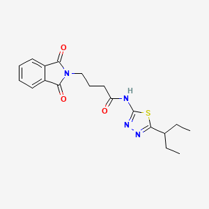 molecular formula C19H22N4O3S B4804418 4-(1,3-dioxo-1,3-dihydro-2H-isoindol-2-yl)-N-[5-(pentan-3-yl)-1,3,4-thiadiazol-2-yl]butanamide 