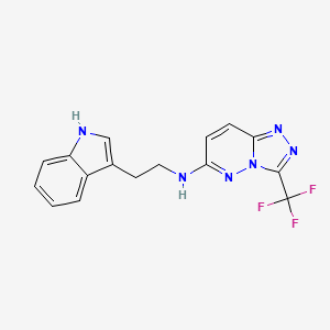 molecular formula C16H13F3N6 B4804469 N-[2-(1H-吲哚-3-基)乙基]-3-(三氟甲基)[1,2,4]三唑并[4,3-b]哒嗪-6-胺 