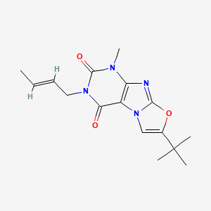 molecular formula C16H20N4O3 B4804480 (E)-3-(but-2-en-1-yl)-7-(tert-butyl)-1-methyloxazolo[2,3-f]purine-2,4(1H,3H)-dione 