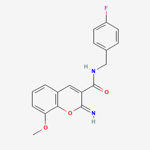 N-[(4-FLUOROPHENYL)METHYL]-2-IMINO-8-METHOXY-2H-CHROMENE-3-CARBOXAMIDE