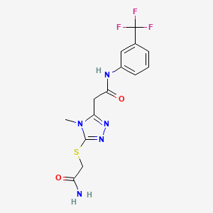 2-{5-[(2-amino-2-oxoethyl)sulfanyl]-4-methyl-4H-1,2,4-triazol-3-yl}-N-[3-(trifluoromethyl)phenyl]acetamide