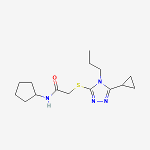 N-cyclopentyl-2-[(5-cyclopropyl-4-propyl-4H-1,2,4-triazol-3-yl)sulfanyl]acetamide