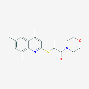 molecular formula C19H24N2O2S B4804568 1-Morpholin-4-yl-2-(4,6,8-trimethylquinolin-2-yl)sulfanylpropan-1-one 