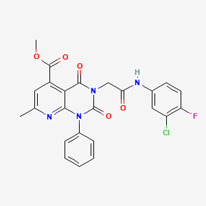 METHYL 3-{[(3-CHLORO-4-FLUOROPHENYL)CARBAMOYL]METHYL}-7-METHYL-2,4-DIOXO-1-PHENYL-1H,2H,3H,4H-PYRIDO[2,3-D]PYRIMIDINE-5-CARBOXYLATE